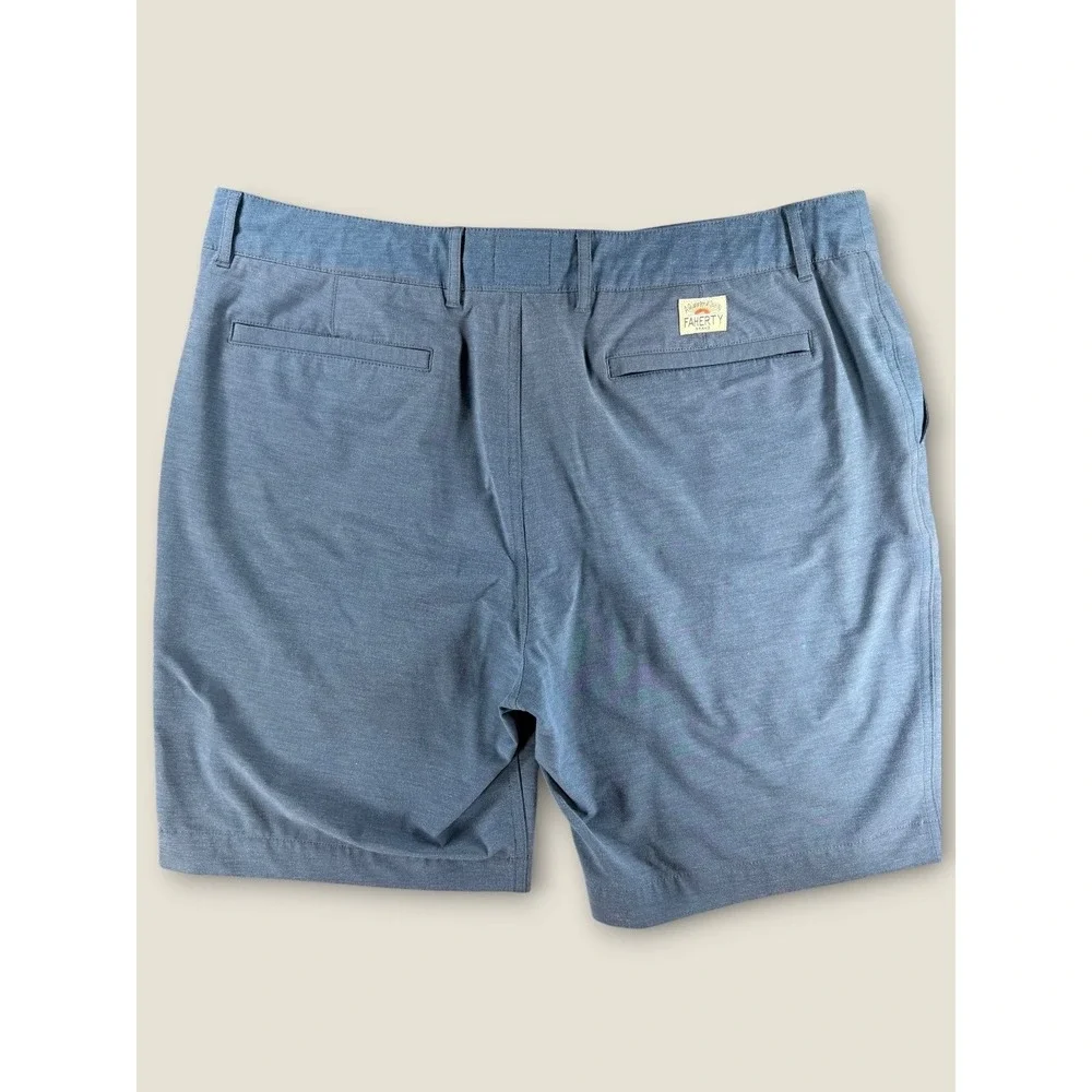 Faherty All Day Shorts Mens 36 Blue Hybrid Stretch Swim Chino MSC0012